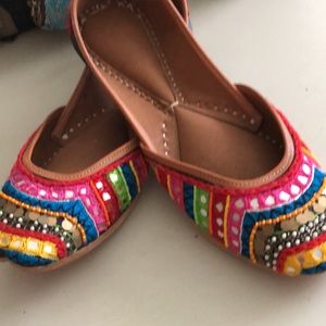 ADORABLE INDIAN FLATS- BOUGHT IN INDIA- NEVER WORN. Shoes Handmade 8.5-9